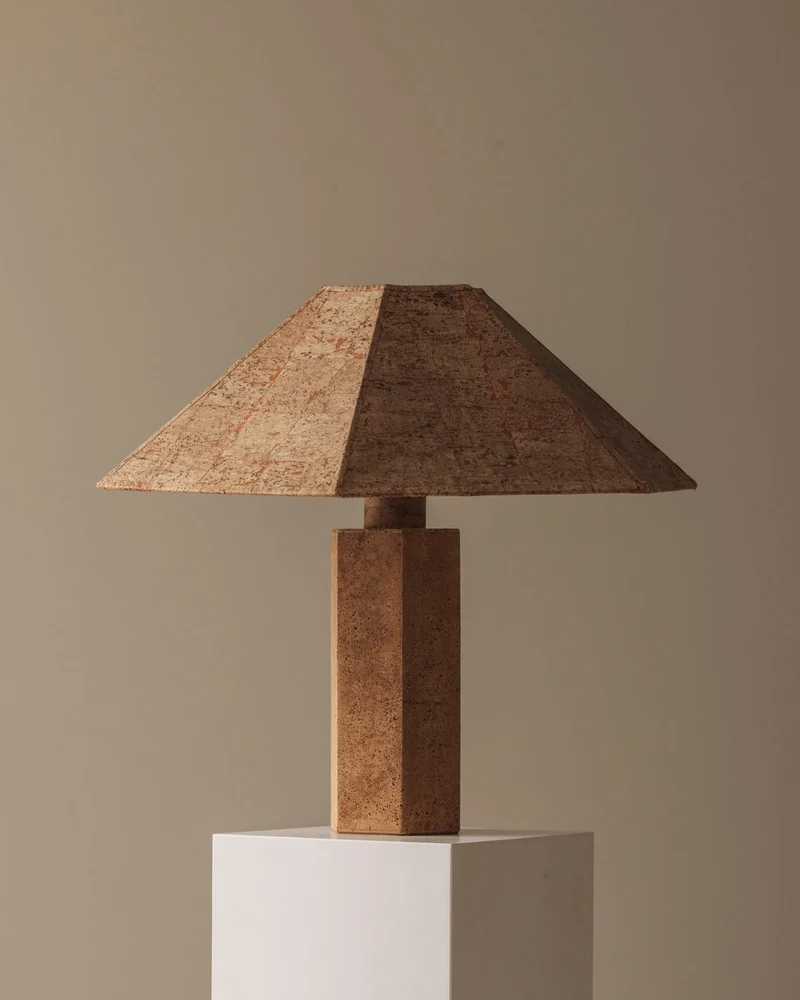 Hexagonal Cork Table Lamp by Ingo Maurer for M Design, Germany 1970s