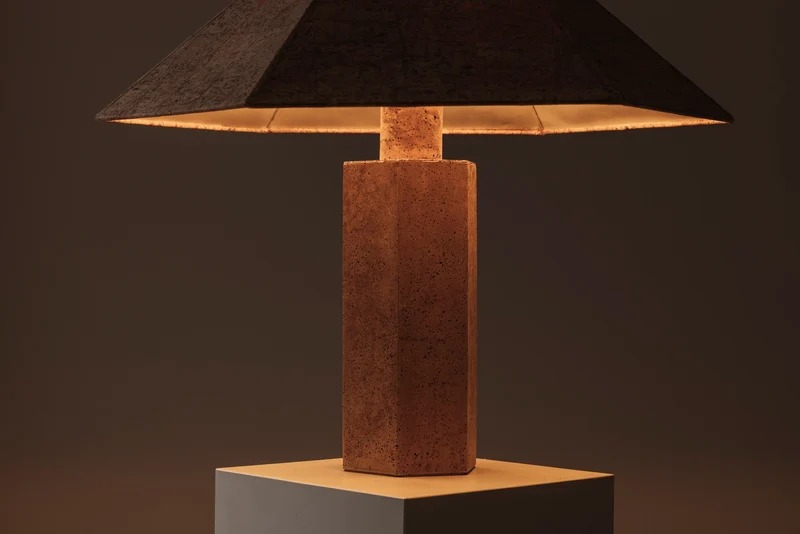 Hexagonal Cork Table Lamp by Ingo Maurer for M Design, Germany 1970s