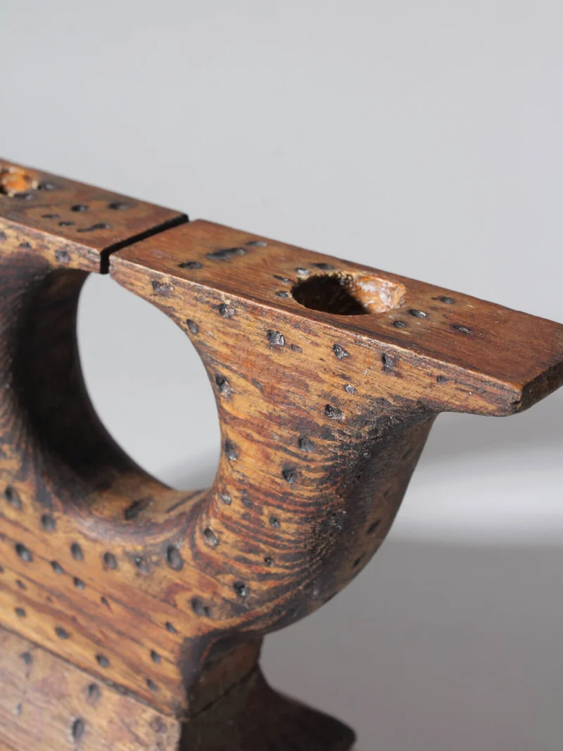 Vintage Swedish Carved Wood Candlelabra