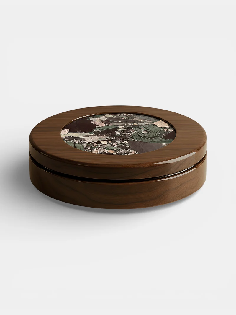 Yoyo Wooden And Quatre Saisons Marble Coffee Table