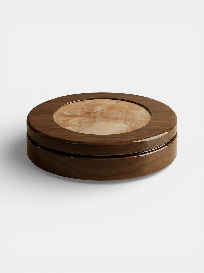 Yoyo Wooden And Honey Onyx Coffee Table