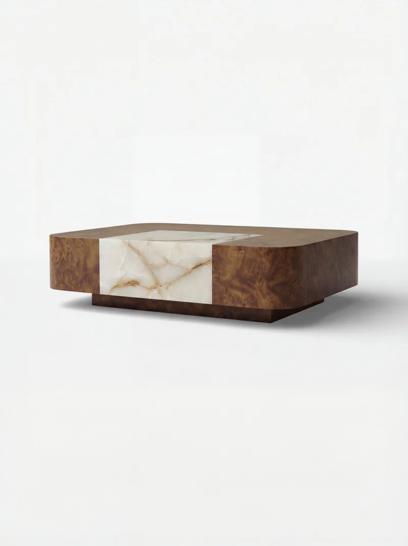 Baci Solo Burl Wood And Shell Onyx