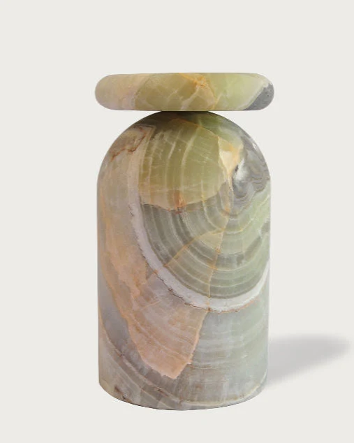 Cult Stool/ Side Table, Marble or Onyx