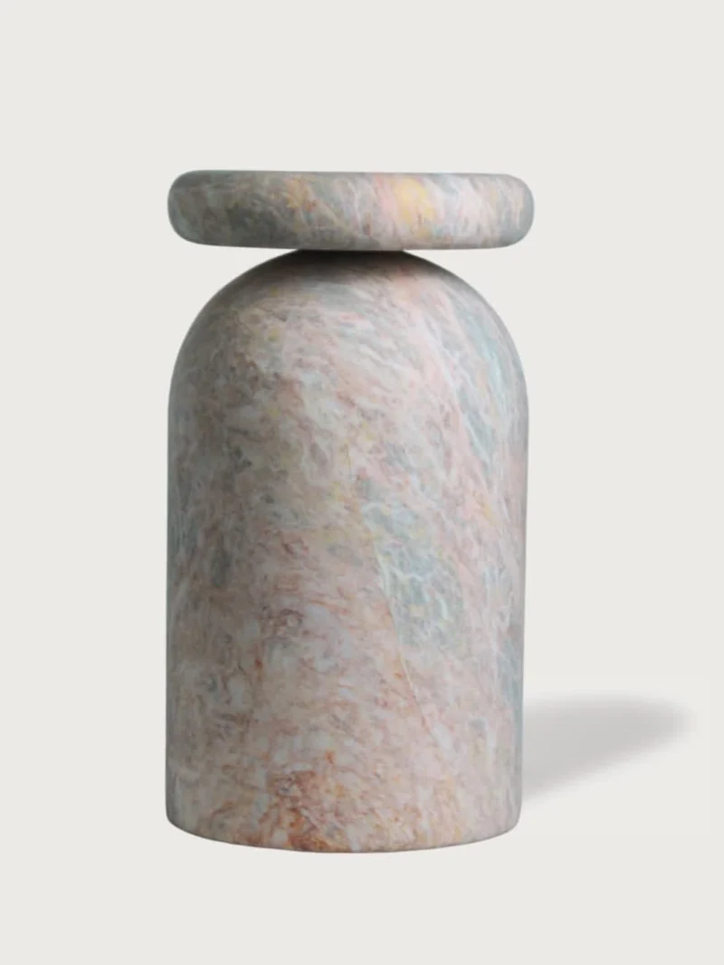Cult Stool/ Side Table, Marble or Onyx