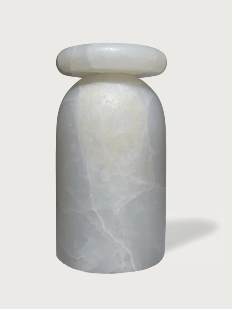 Cult Stool/ Side Table, Marble or Onyx
