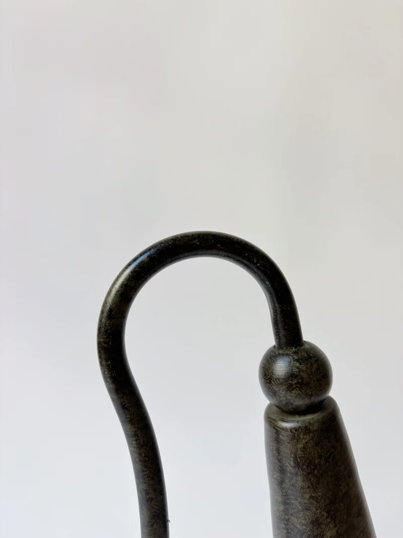 Vintage Metal Table Lamp with Glass Shade, Italy c. 1990's, 1990s