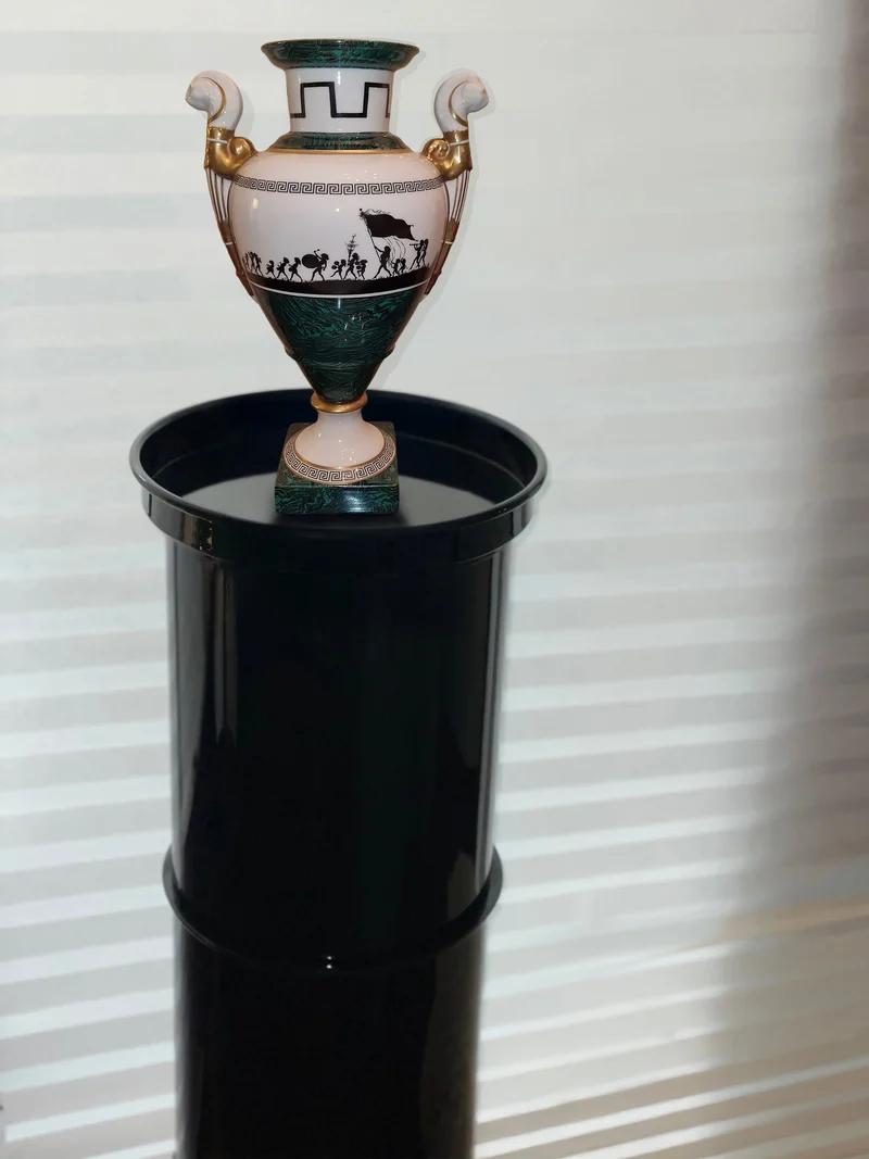 Contemporary Furniture - Black Glossy Metal Column Collection