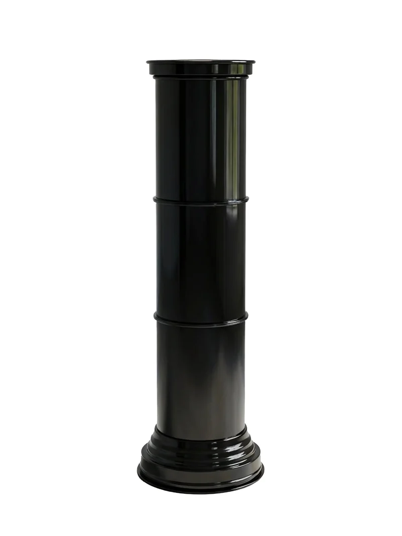 Contemporary Furniture - Black Glossy Metal Column Collection