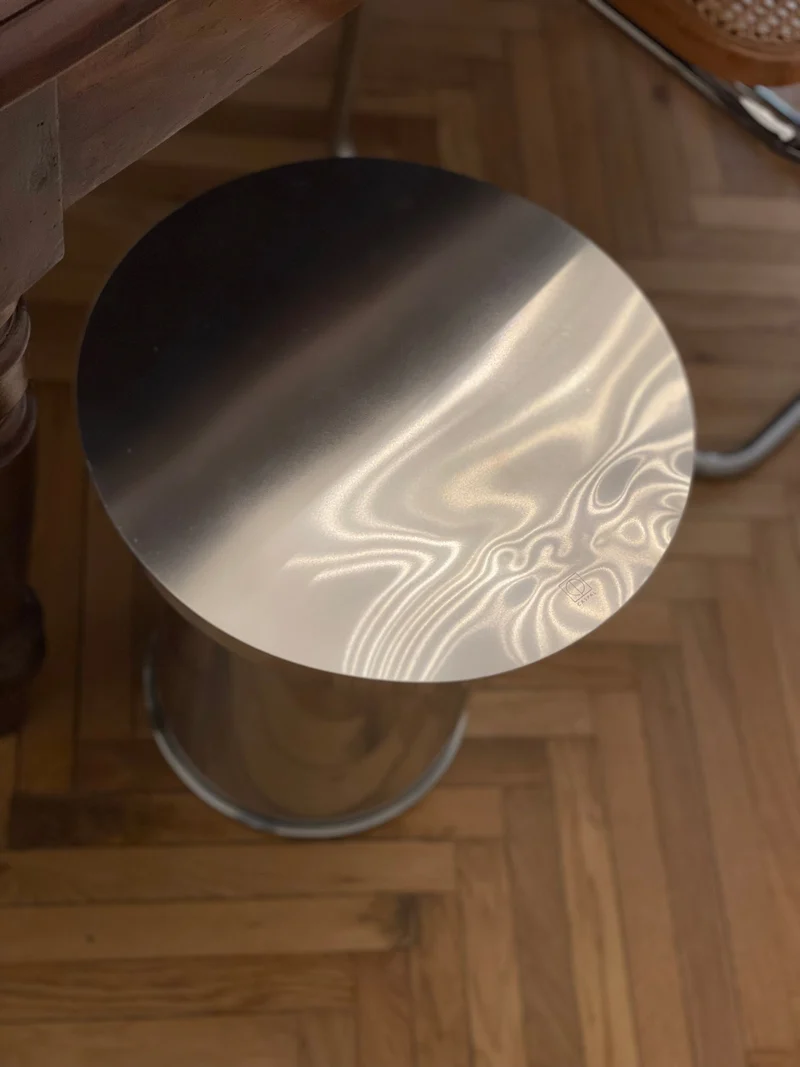 Art Deco Side Table - Mirror-Polished Metal Collection