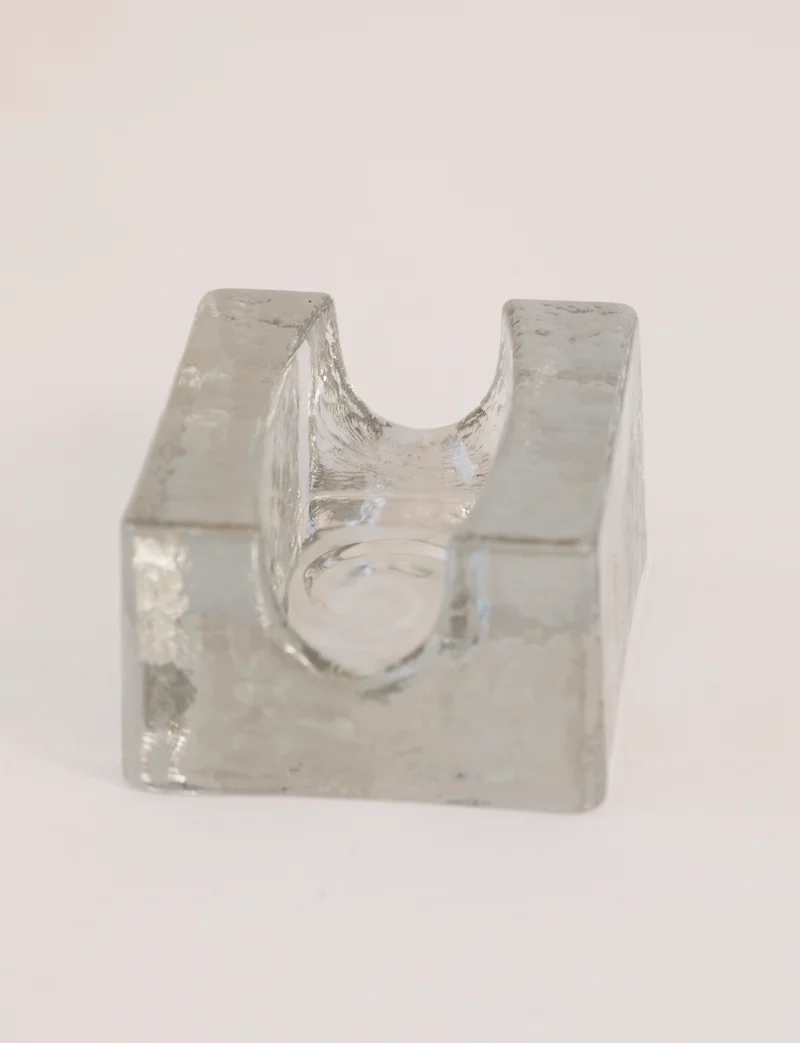 Vintage Scandinavian Candle Holders in Glass and Clear Glass