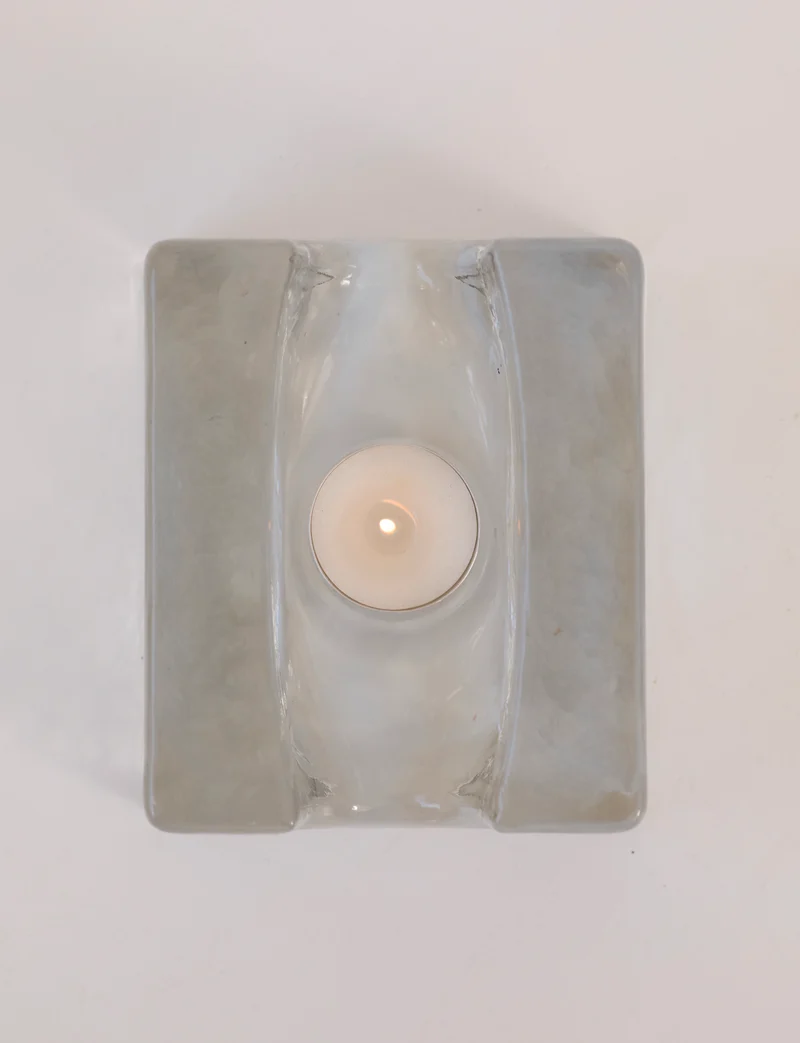 Vintage Scandinavian Candle Holders in Glass and Clear Glass