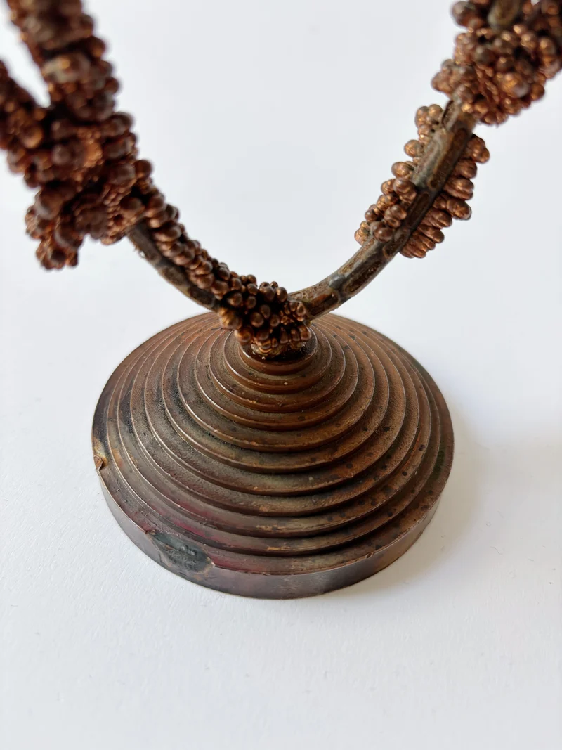 Metal Coral Form Candlestick, Brutalist Folk Art Poland
