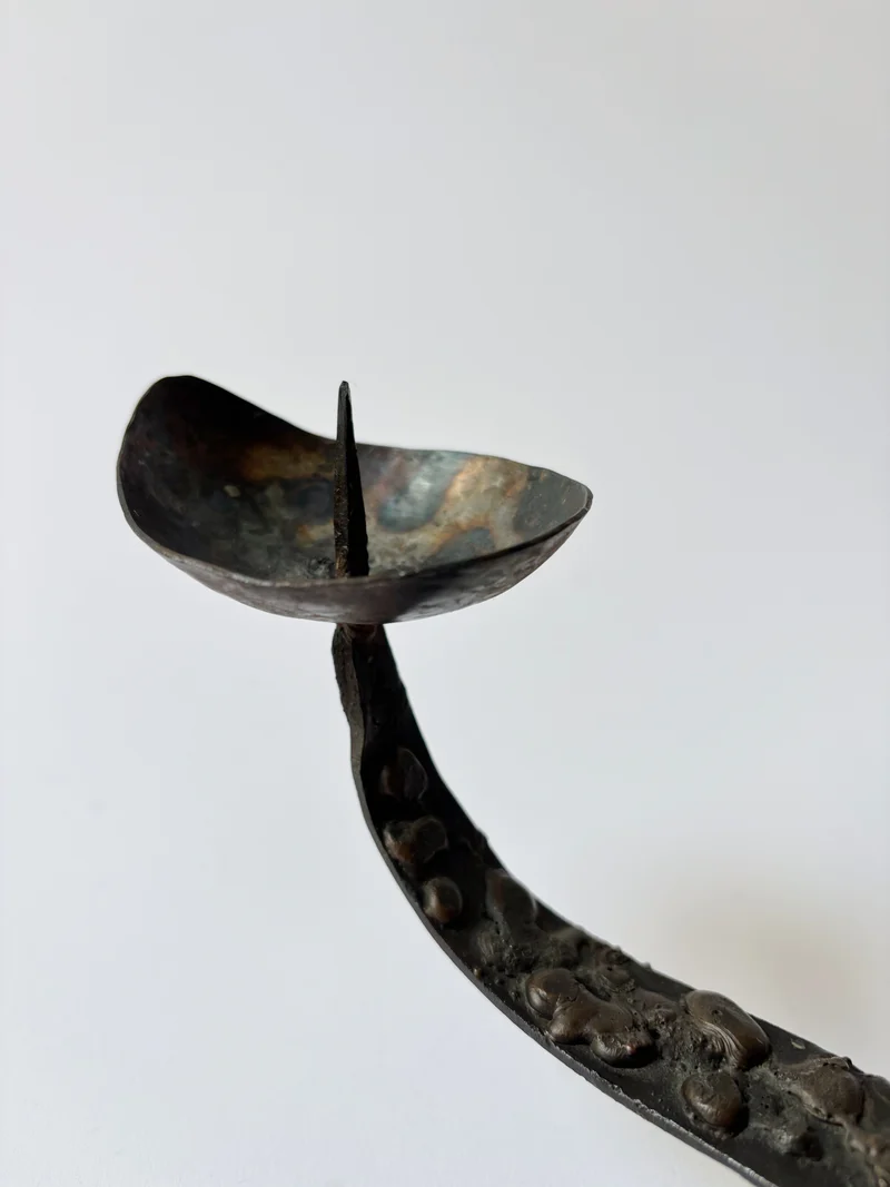 Brutalist Artisan 3 Arm Candlestick, Poland