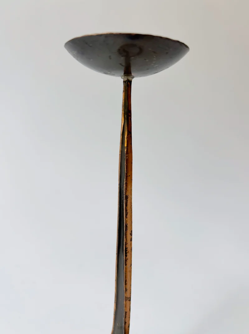 Coiled Metal Candleholder, Mid Century Poland