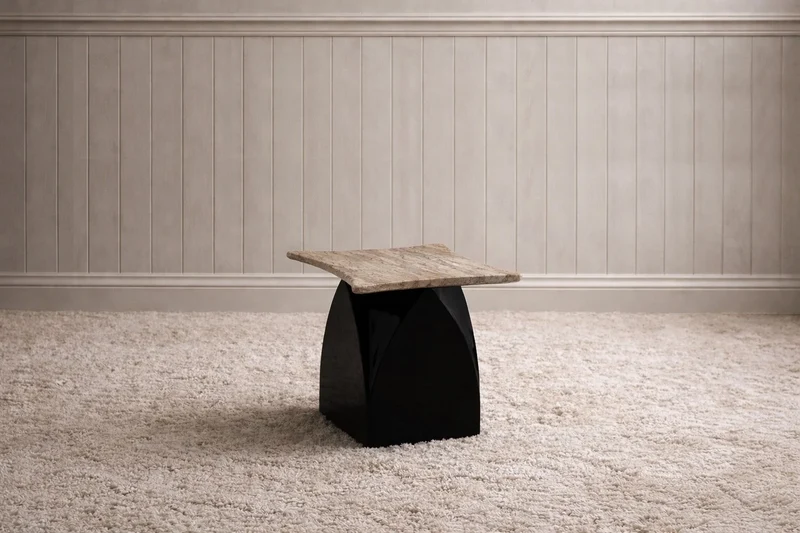 ARCH Side Table - Travertine