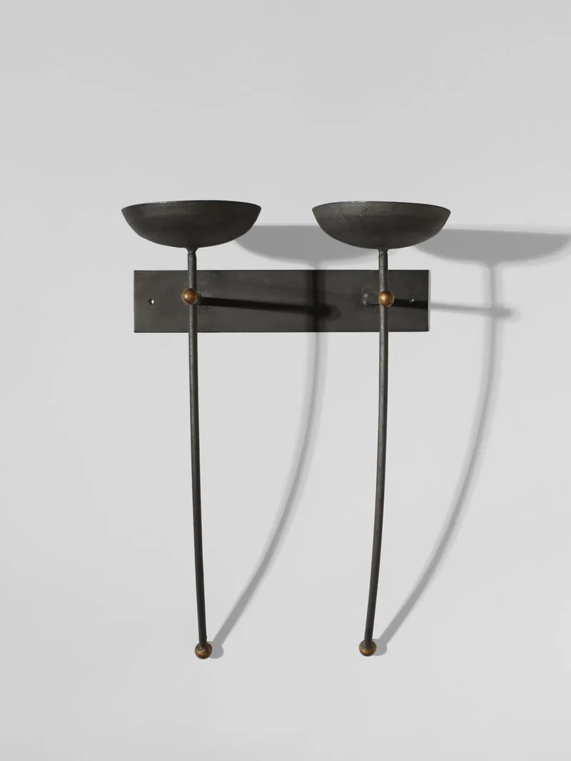 Wall Duo Metal Candle Sconce
