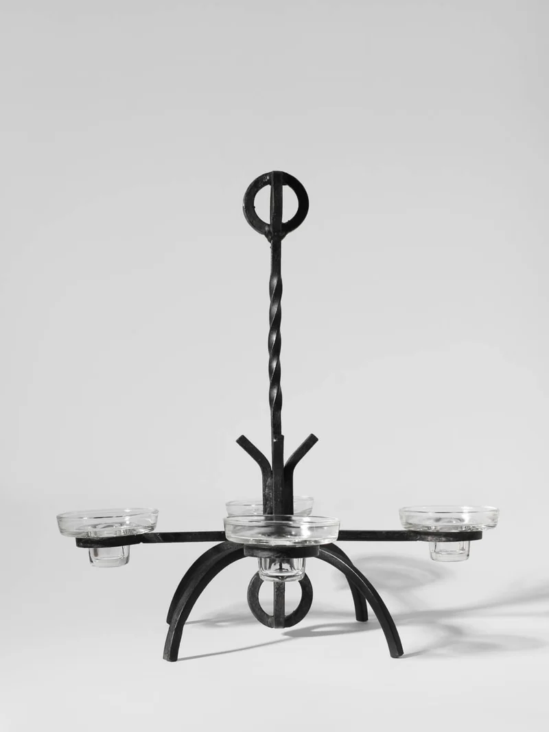 Cast Iron Brutalist Chandelier