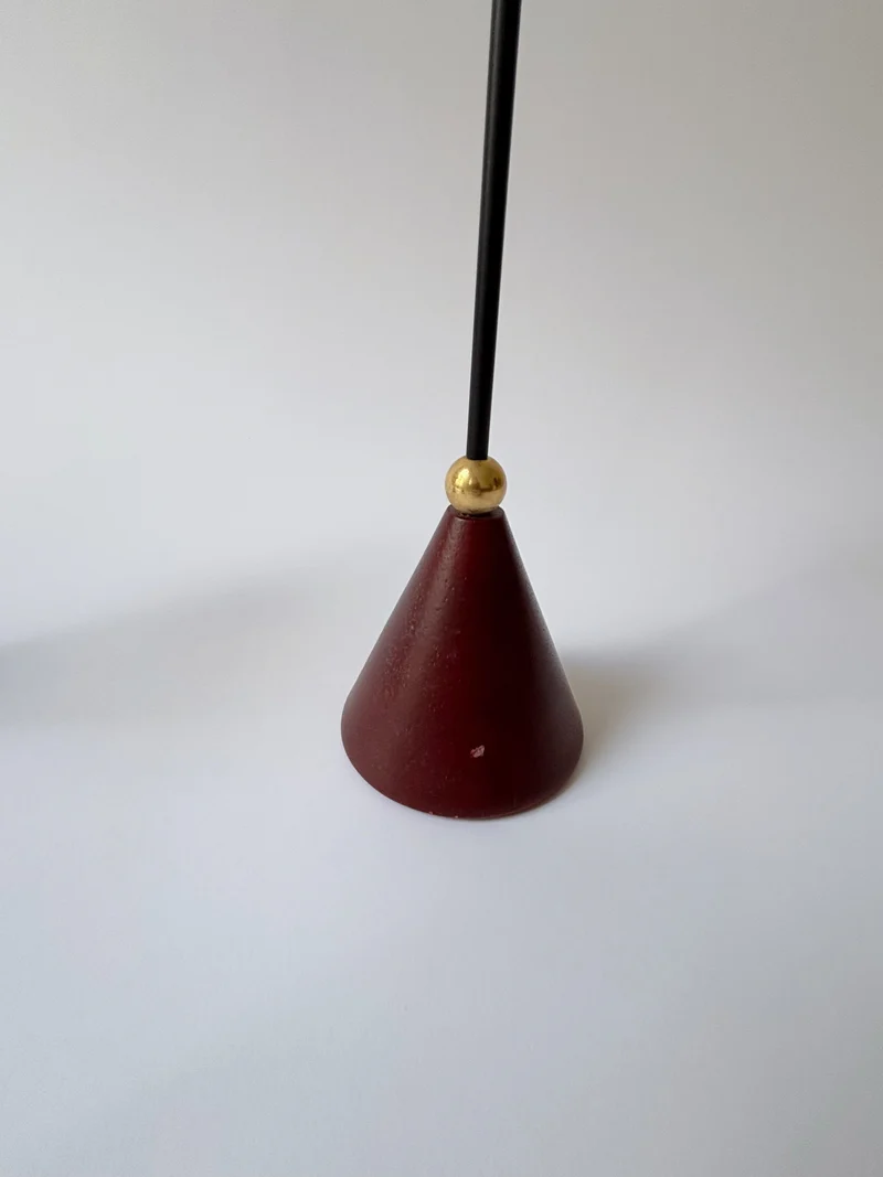 Set of Postmodern Candle Holders in Wood and Metal