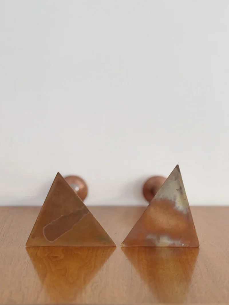 2 Copper Postmodern Candlesticks