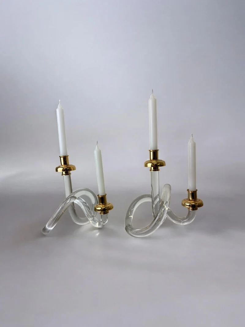 Pair of Pretzel Candleholders by Dorothy Thorpe, Circa 1970