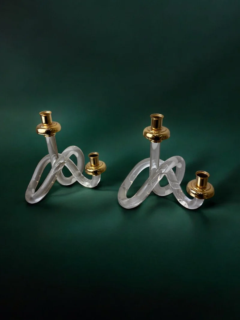 Pair of Pretzel Candleholders by Dorothy Thorpe, Circa 1970
