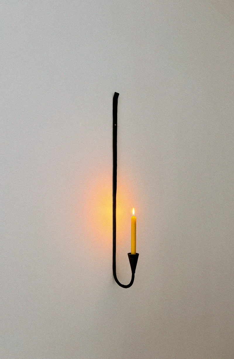 Set of 3 Large Danish Wrought Iron Wall Candlesticks, c. Late 1990s