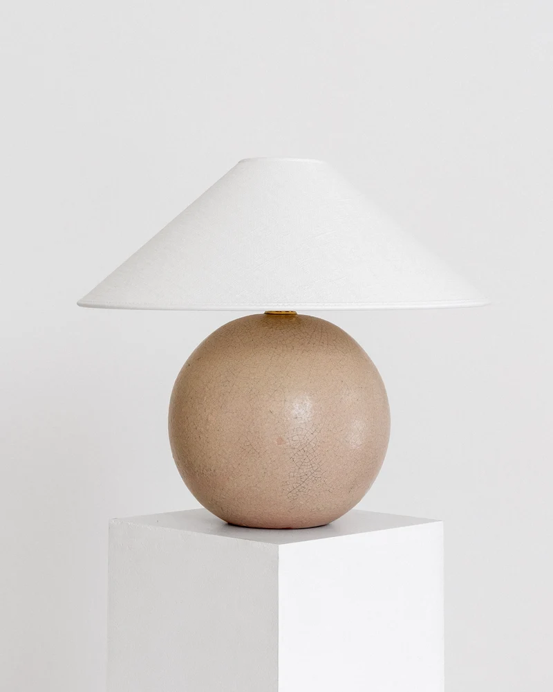 Vintage Spherical Modernist Ceramic Table Lamp, 1940s, Sweden