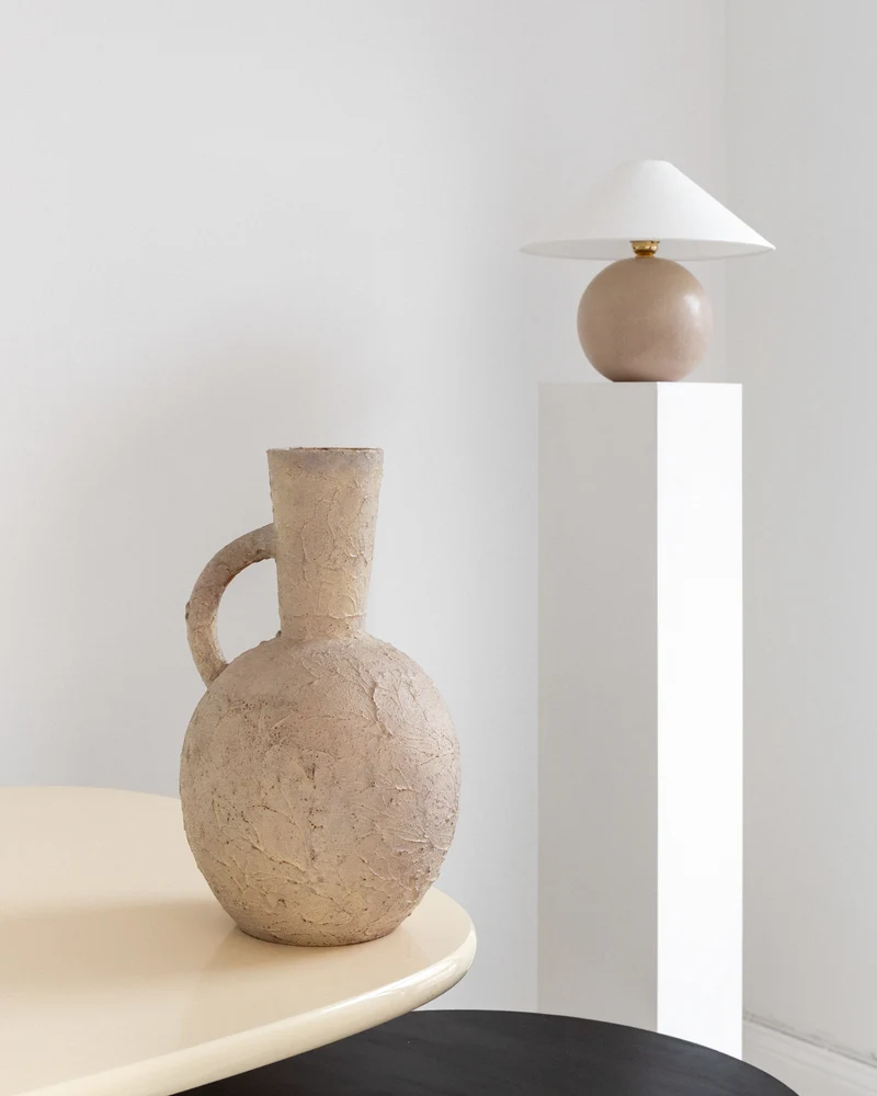 Vintage Spherical Modernist Ceramic Table Lamp, 1940s, Sweden