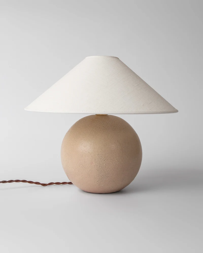 Vintage Spherical Modernist Ceramic Table Lamp, 1940s, Sweden