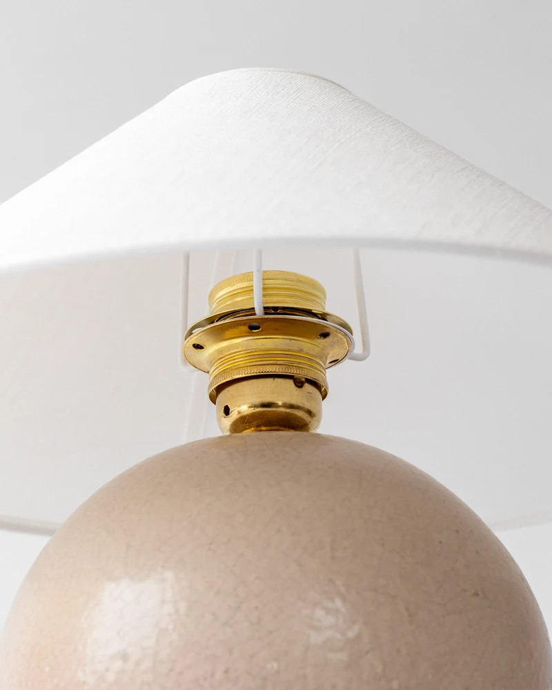 Vintage Spherical Modernist Ceramic Table Lamp, 1940s, Sweden