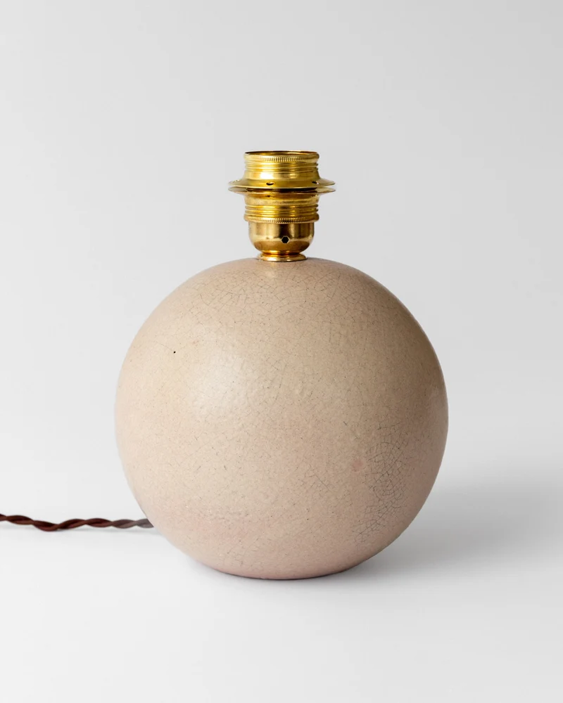 Vintage Spherical Modernist Ceramic Table Lamp, 1940s, Sweden