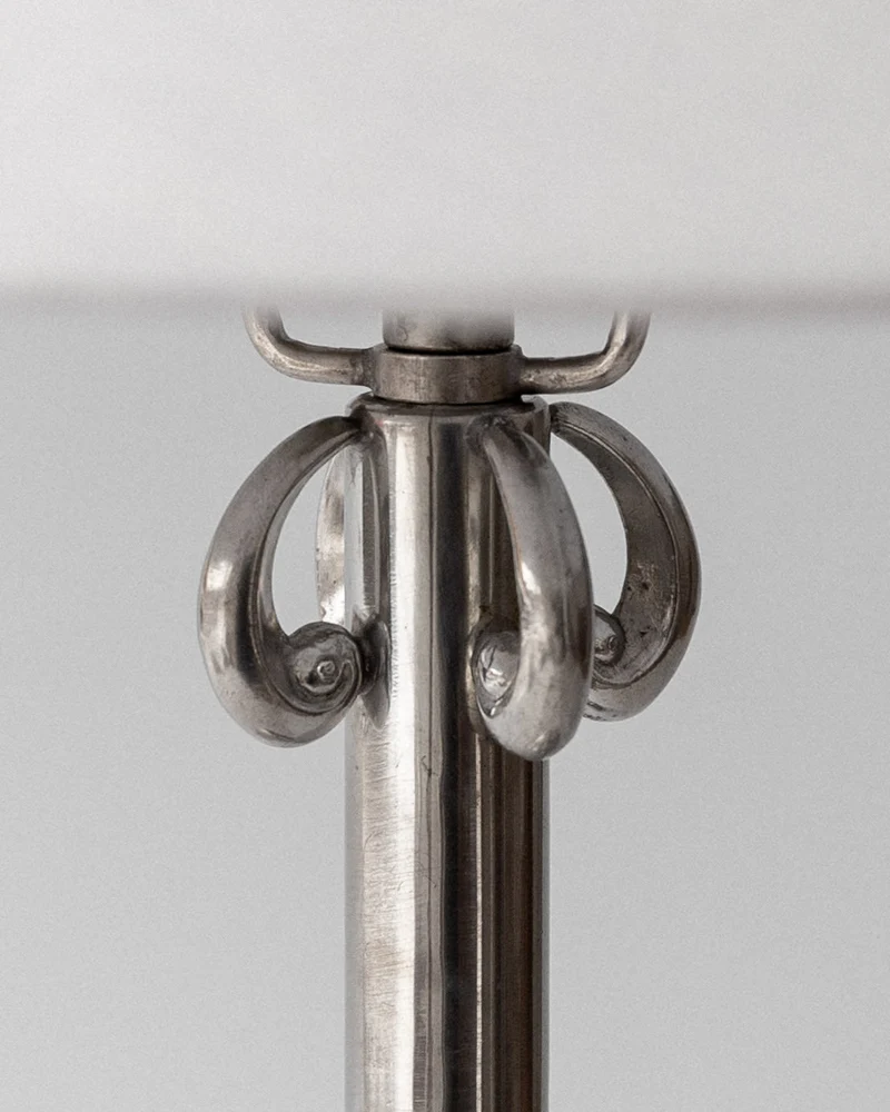 Vintage Art Deco Pewter Linen Table Lamp by Celestine Andersson, 1930, Sweden