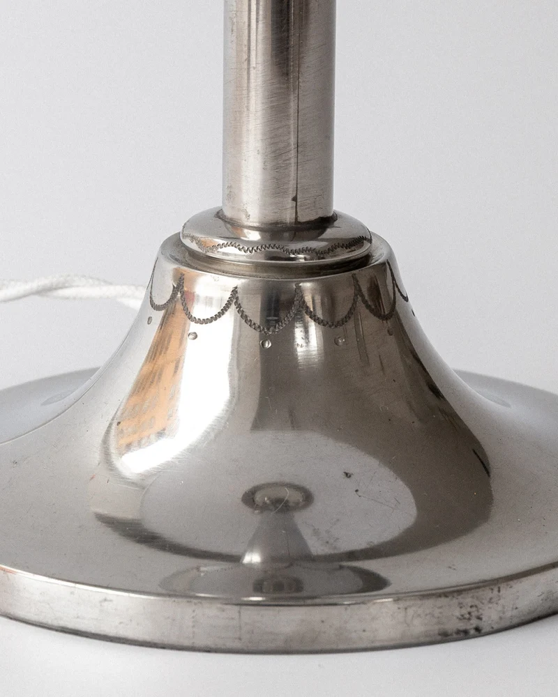 Vintage Art Deco Pewter Linen Table Lamp by Celestine Andersson, 1930, Sweden
