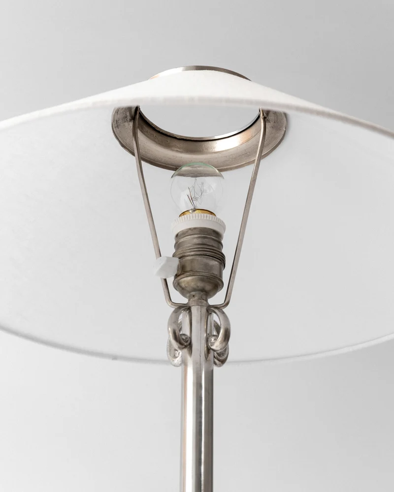 Vintage Art Deco Pewter Linen Table Lamp by Celestine Andersson, 1930, Sweden