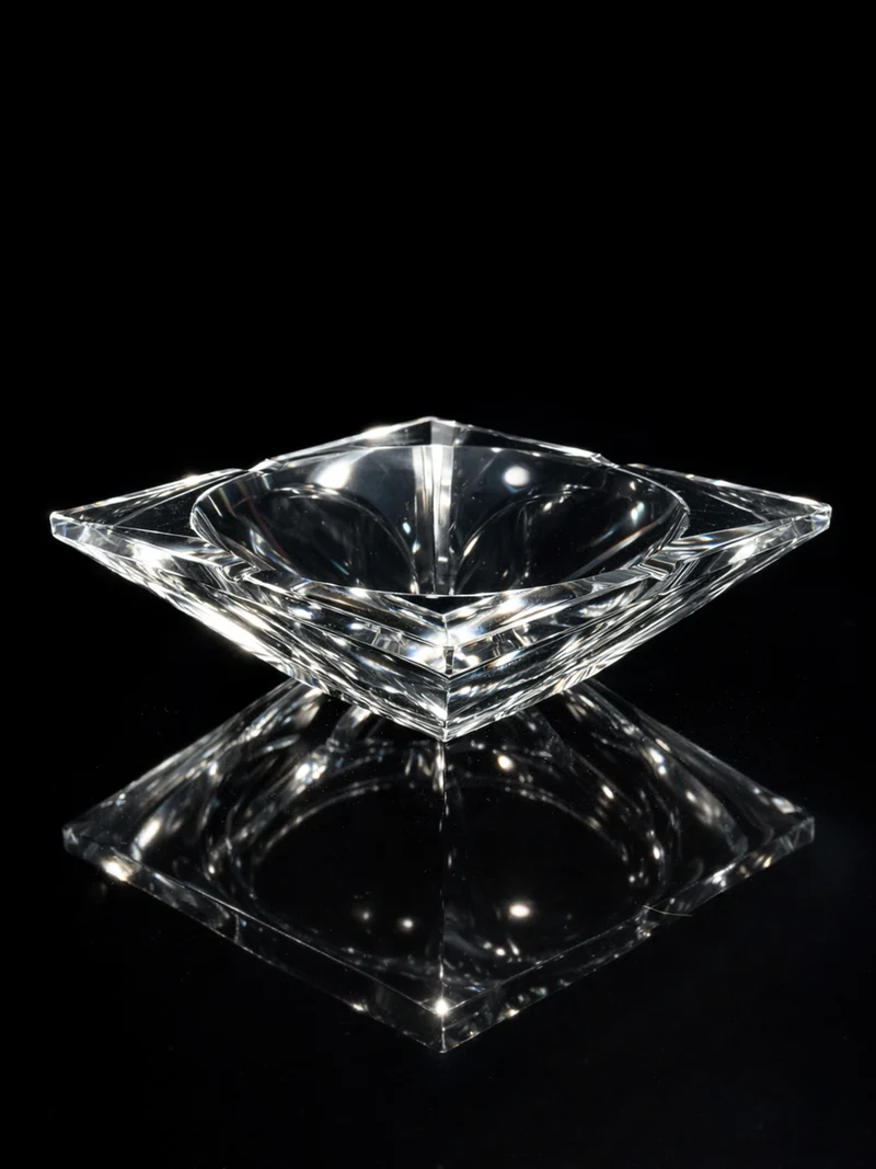 Large Crystal Glass Vide-poches - 1980s