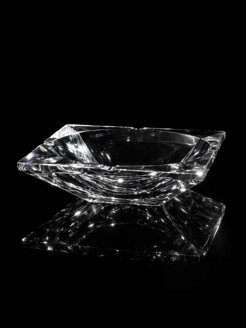 Large Crystal Glass Vide-poches - 1980s