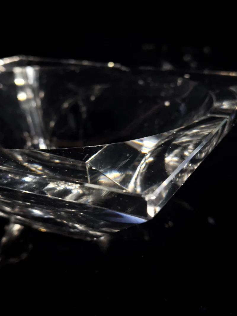 Large Crystal Glass Vide-poches - 1980s