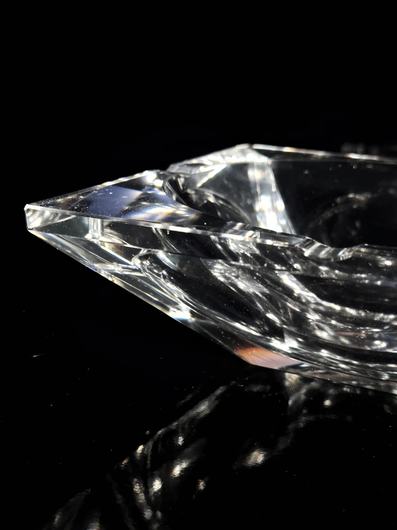 Large Crystal Glass Vide-poches - 1980s