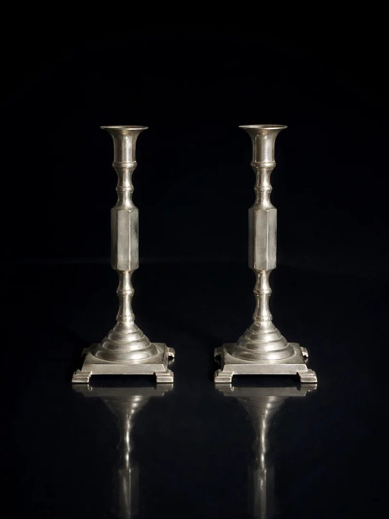 Silver plated candle holders