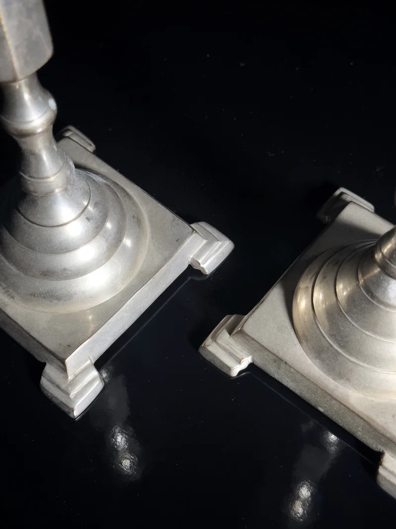 Silver plated candle holders