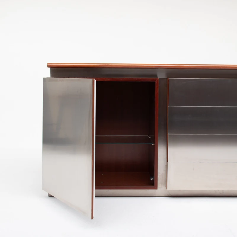 Brown Acerbis Cabinet with Chrome Doors