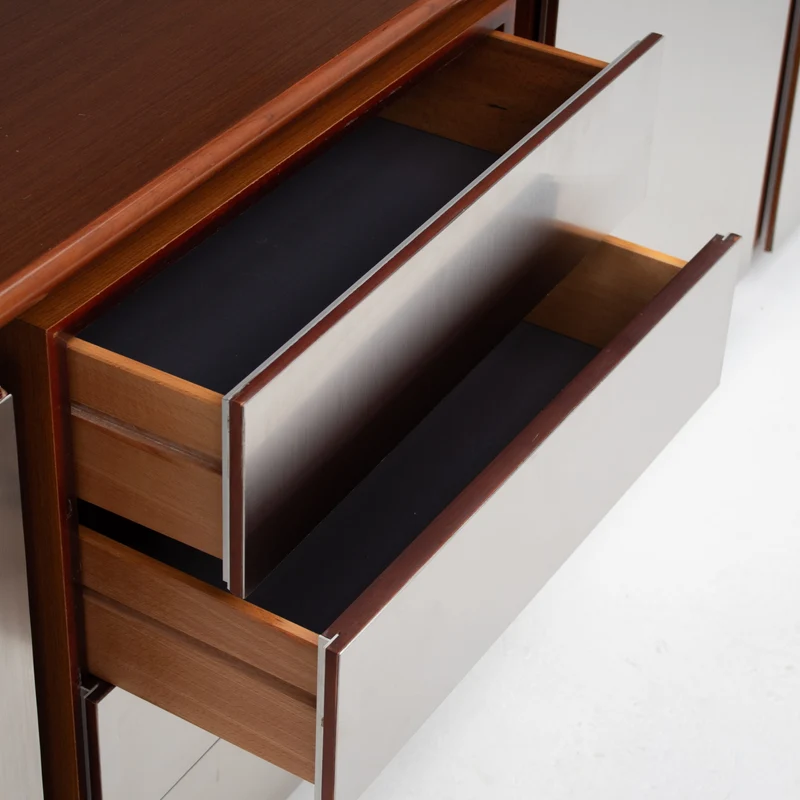 Brown Acerbis Cabinet with Chrome Doors