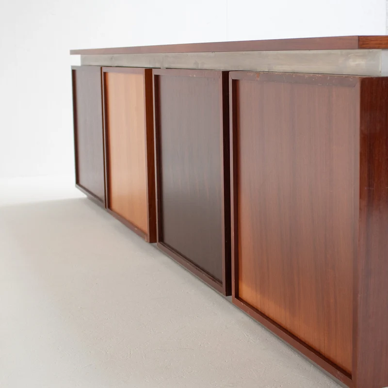 Brown Acerbis Cabinet with Chrome Doors