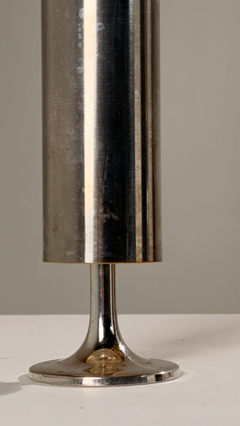 Large Silver-plated Metal Candleholder, France, circa 1970.