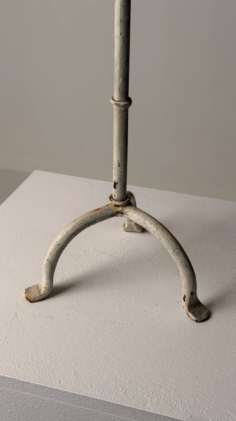 Imposing white-patinated iron candelabrum, France, early 20th century