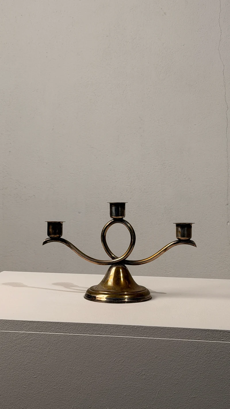 Silvered metal candelabrum, France, 20th century, Art Deco period.