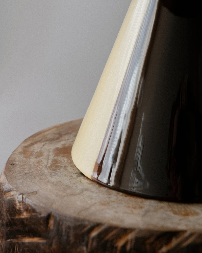 "Caterina" Earthenware Table lamp - Butter Ristretto