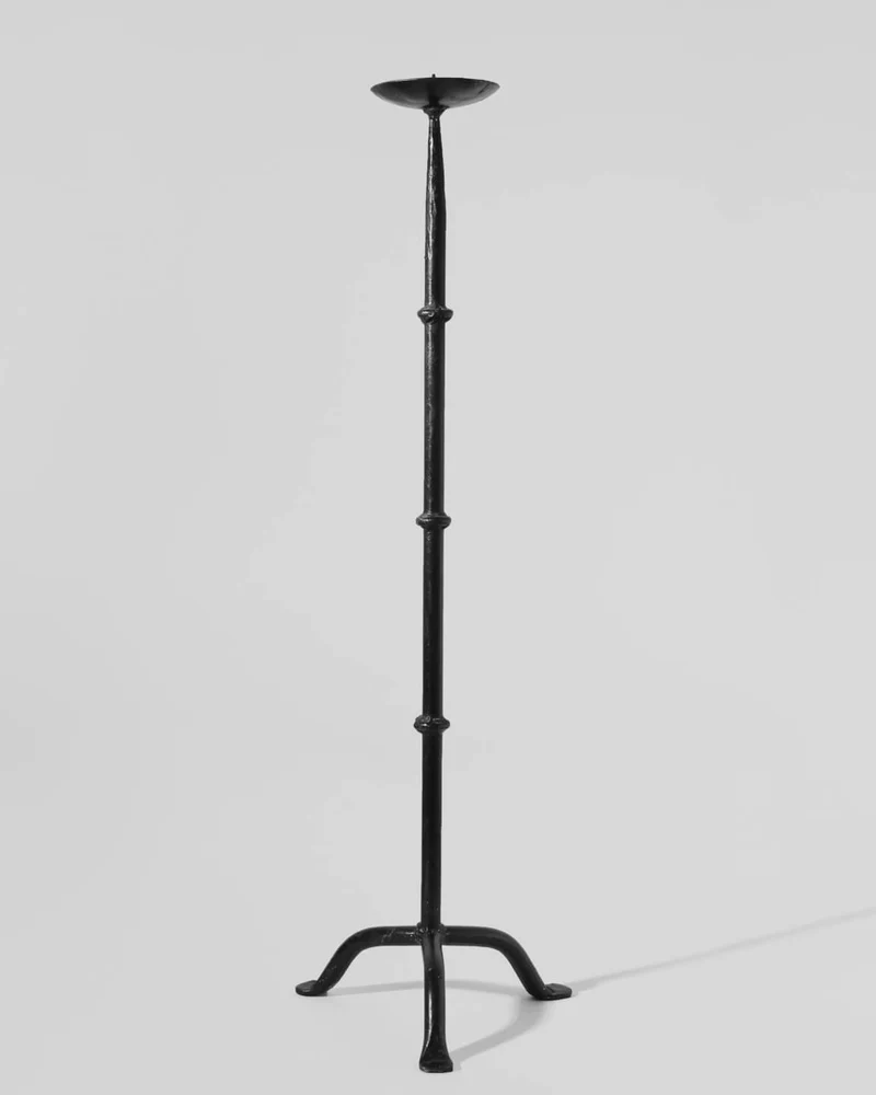 Cast Iron Black Floor Candle Holder