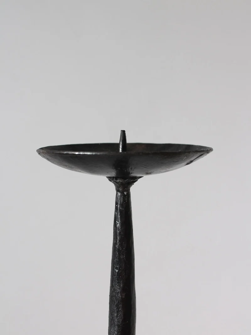 Cast Iron Black Floor Candle Holder