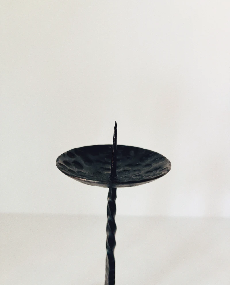 Forged Metal 2 Arm Candlestick, Poland